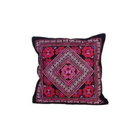 Diamond Flower Embroidered Pillow Cover - Thailand Decor La Vie Bien Diamond Flower Embroidered Pillow Cover - Thailand