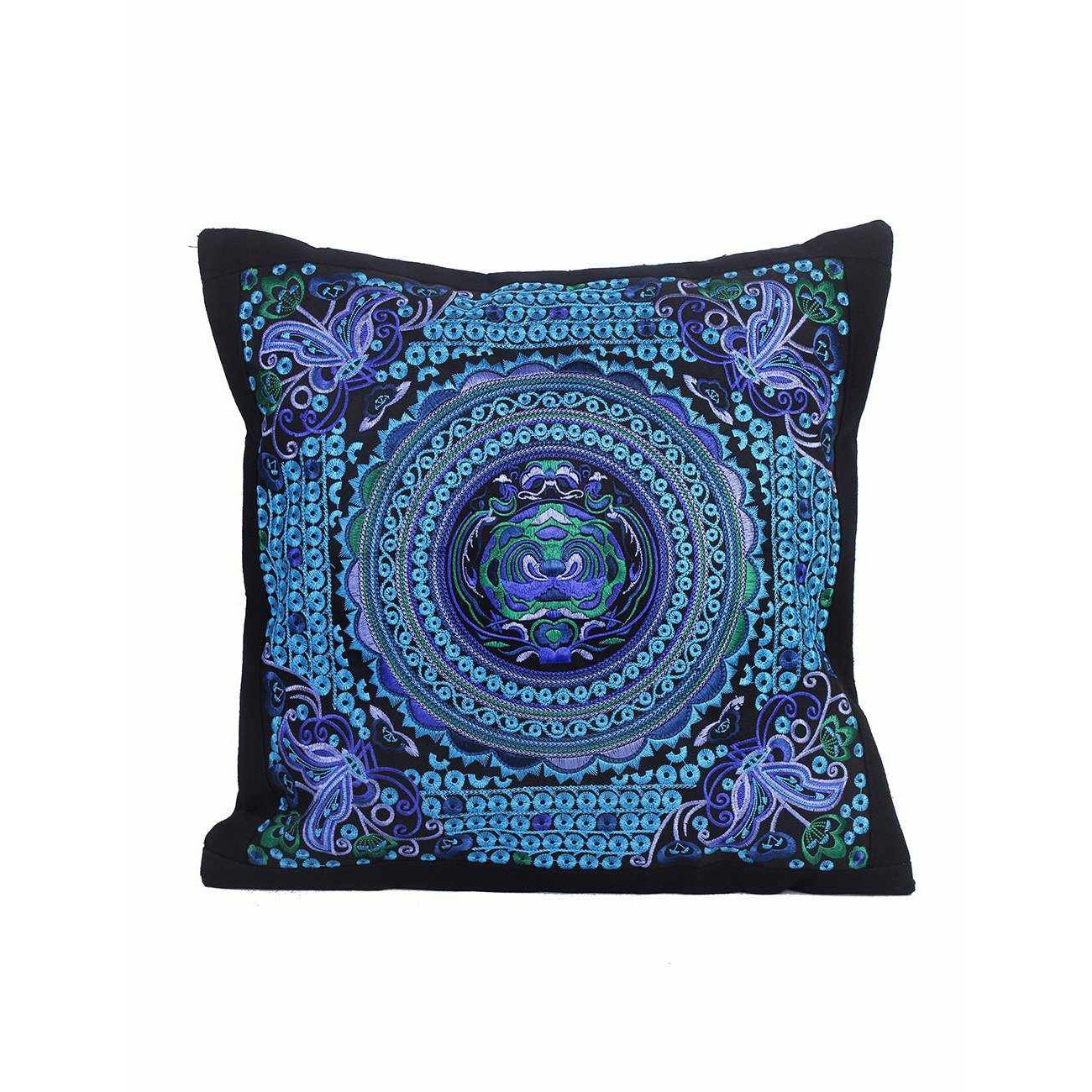 Diamond Flower Embroidered Pillow Cover - Thailand Decor La Vie Bien Diamond Flower Embroidered Pillow Cover - Thailand