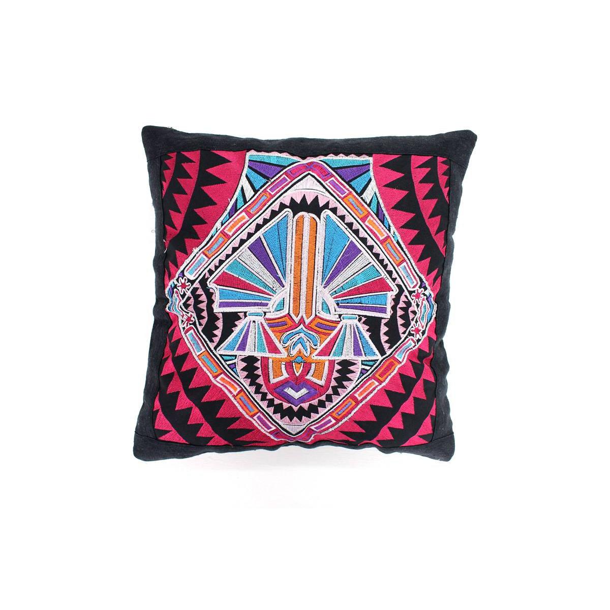 Diamond Flower Embroidered Pillow Cover - Thailand Decor La Vie Bien Diamond Flower Embroidered Pillow Cover - Thailand