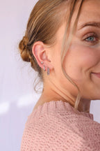 Diamond Hoop in Ballet Pink by Rose & Clay