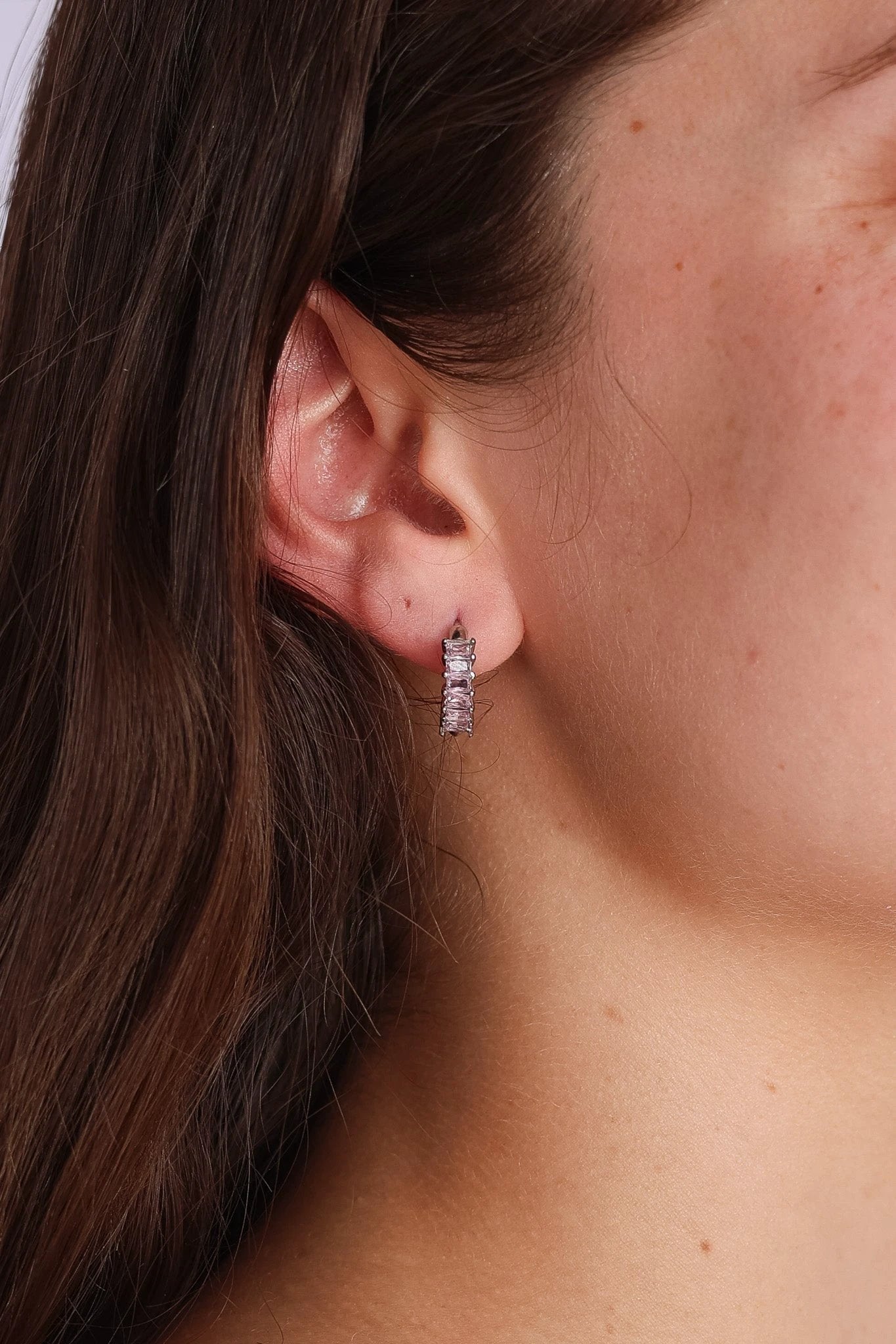 Diamond Hoop in Ballet Pink by Rose & Clay