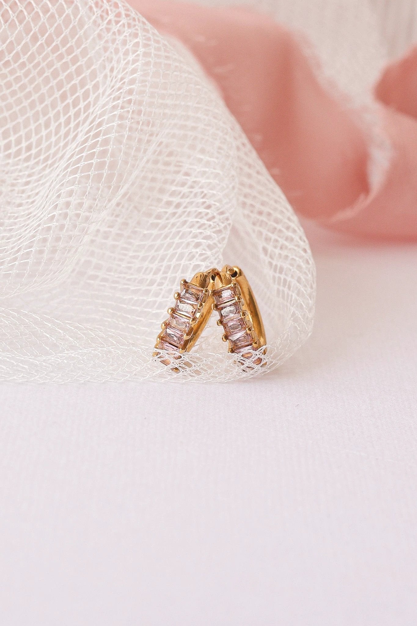 Diamond Hoop in Ballet Pink by Rose & Clay