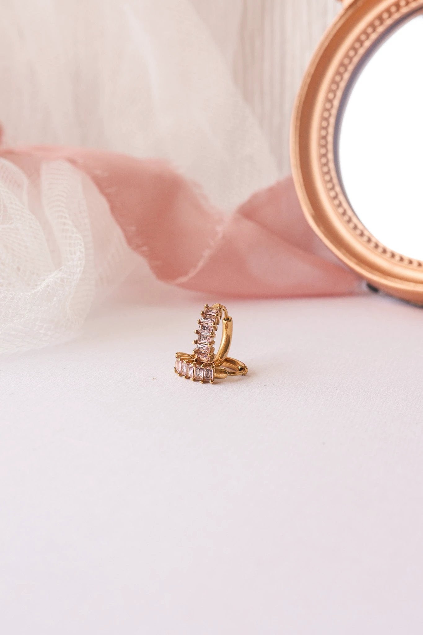 Diamond Hoop in Ballet Pink by Rose & Clay