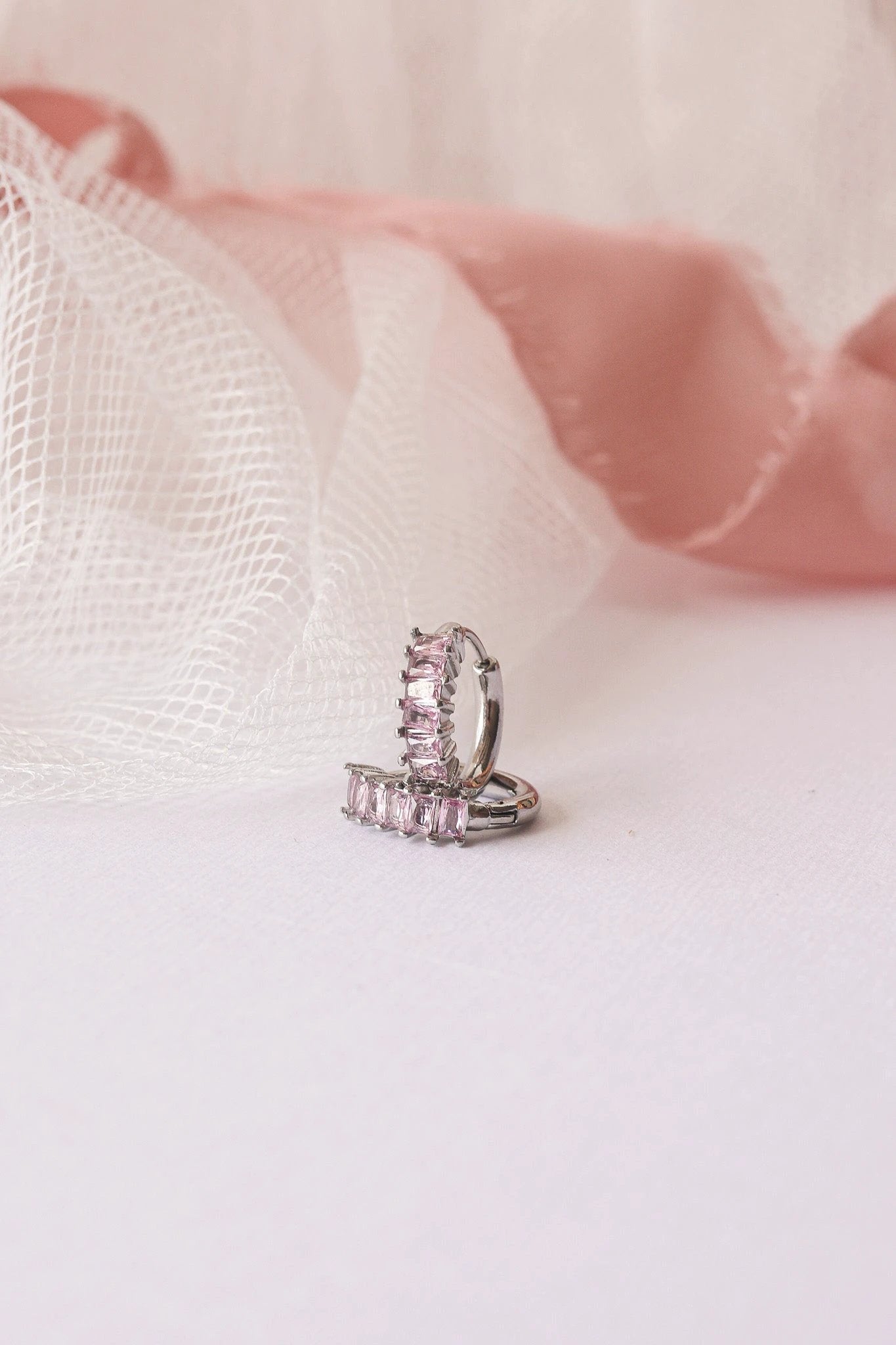 Diamond Hoop in Ballet Pink by Rose & Clay