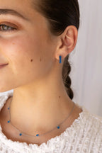 Diamond Hoop in Blue by Rose & Clay