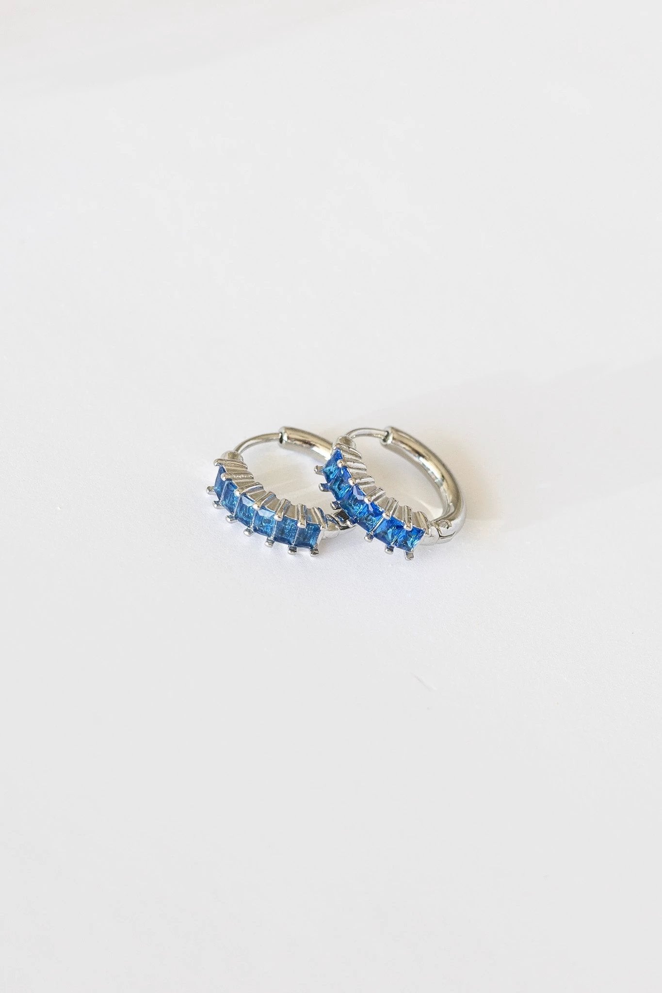 Diamond Hoop in Blue by Rose & Clay