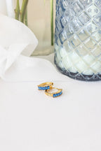 Diamond Hoop in Blue by Rose & Clay