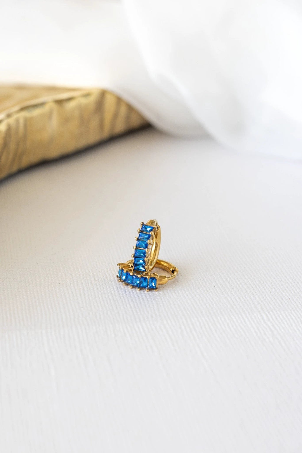 Diamond Hoop in Blue by Rose & Clay