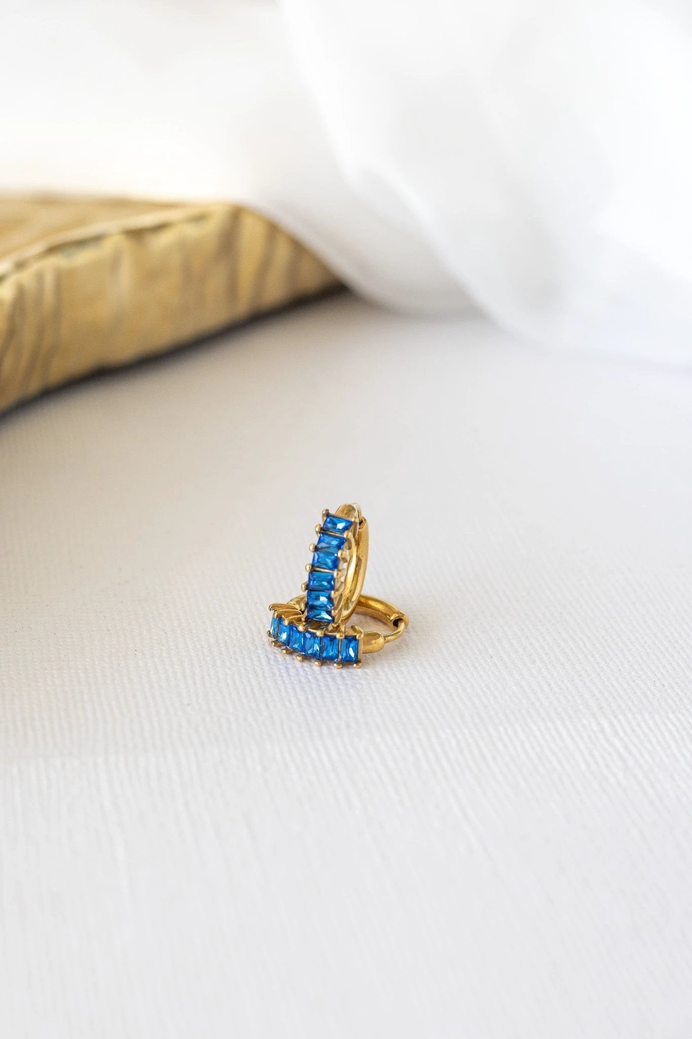 Diamond Hoop in Blue by Rose & Clay