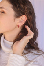 Diamond Hoop in Red hoop La Vie Bien Diamond Hoop in Red
