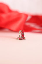 Diamond Hoop in Red hoop La Vie Bien Diamond Hoop in Red