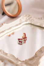 Diamond Hoop in Red hoop La Vie Bien Diamond Hoop in Red