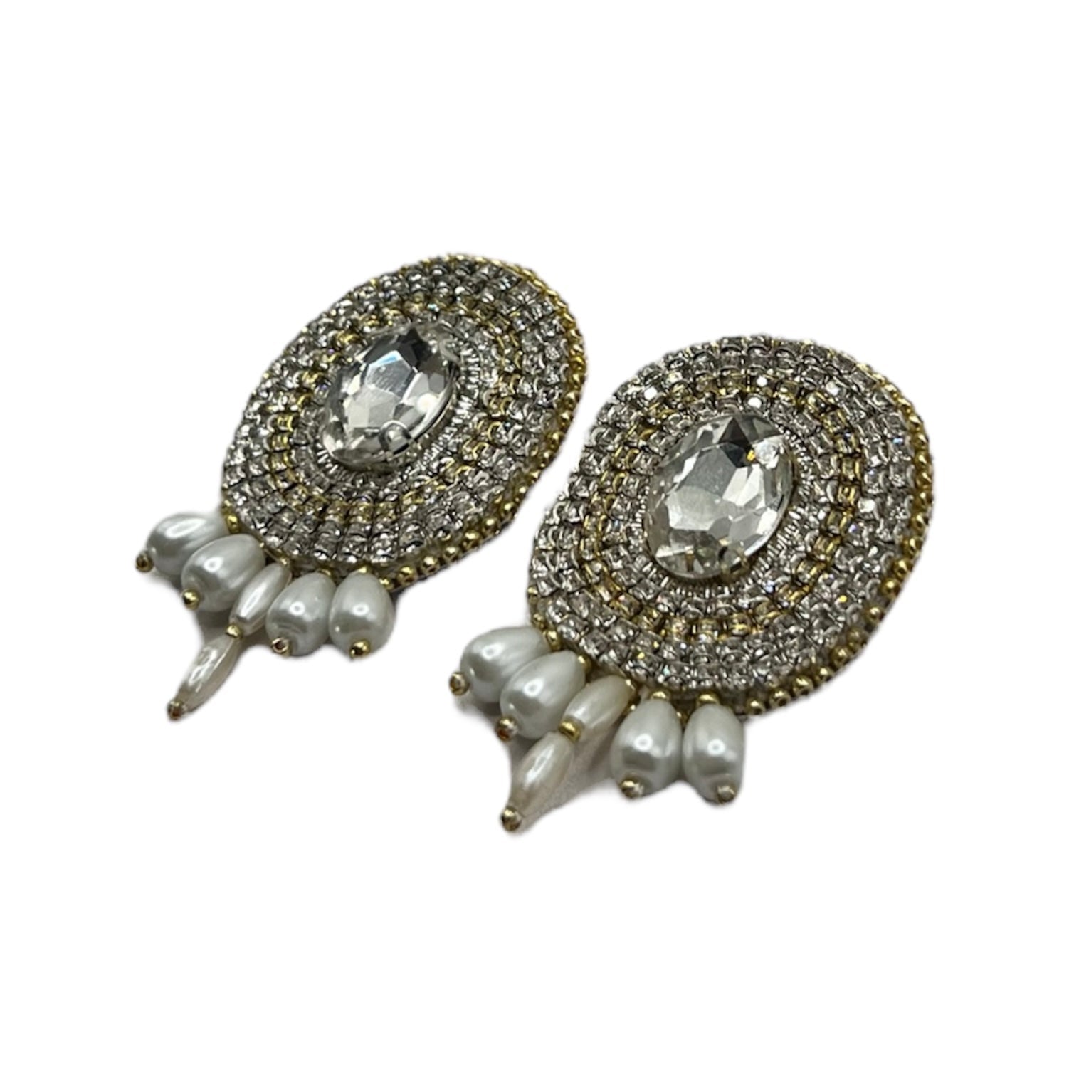 Diamond Pearl Mazaheri Earrings Earrings La Vie Bien Diamond Pearl Mazaheri Earrings