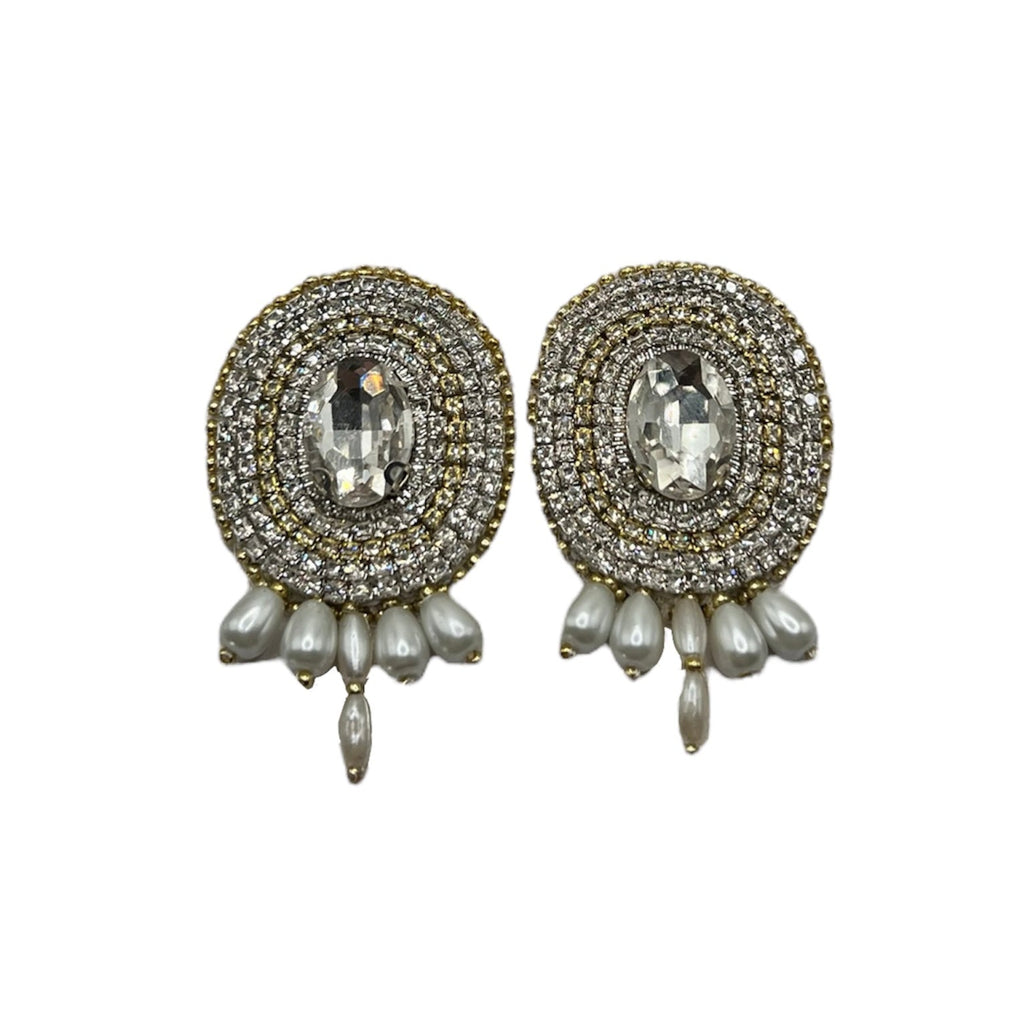 Diamond Pearl Mazaheri Earrings Earrings La Vie Bien Diamond Pearl Mazaheri Earrings