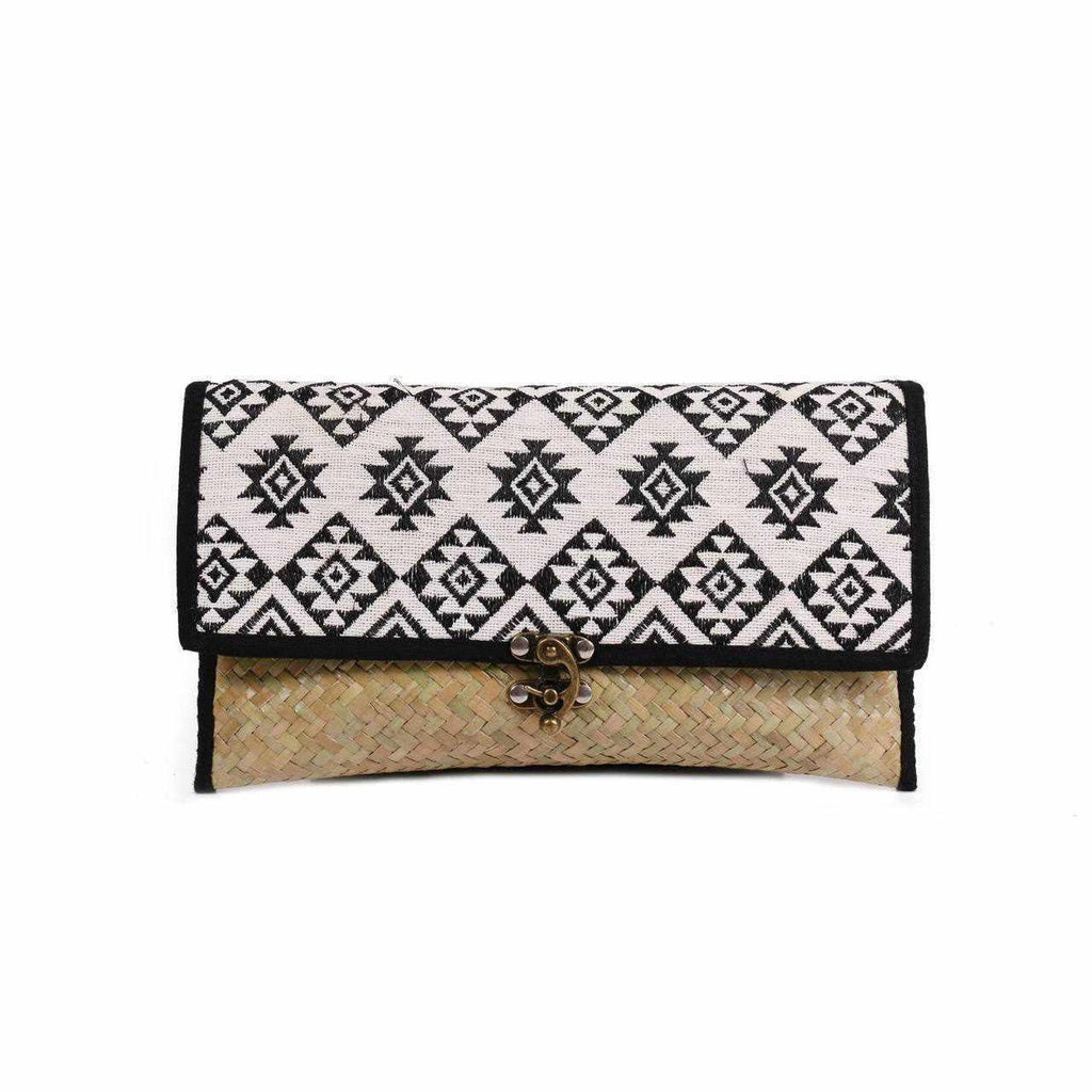Diamond Rattan Embroidered Clutch - Thailand Bags La Vie Bien Diamond Rattan Embroidered Clutch - Thailand