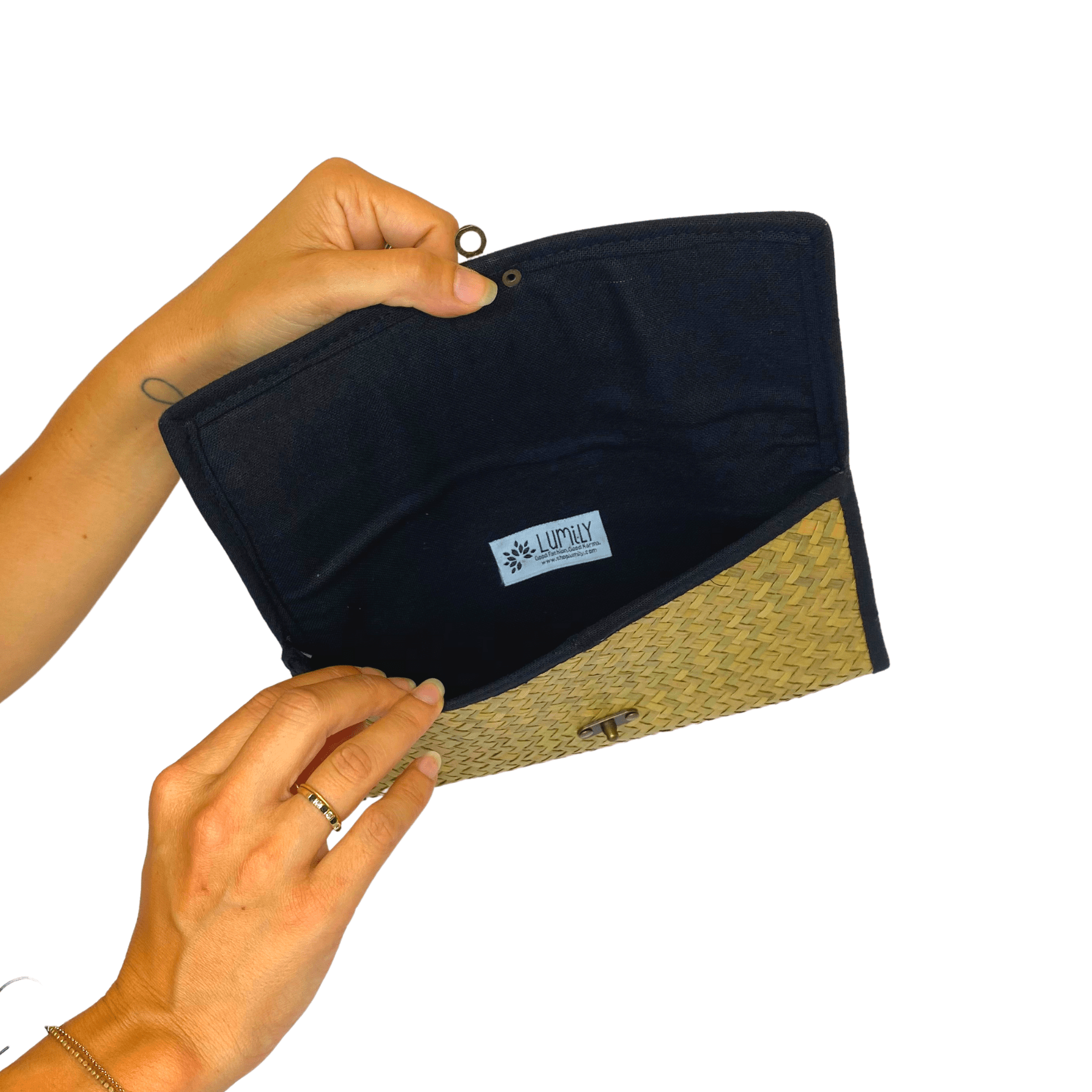 Diamond Rattan Embroidered Clutch - Thailand Bags La Vie Bien Diamond Rattan Embroidered Clutch - Thailand