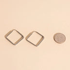 Diamond Rounded Huggie Hoop Earrings by Oh Clementine