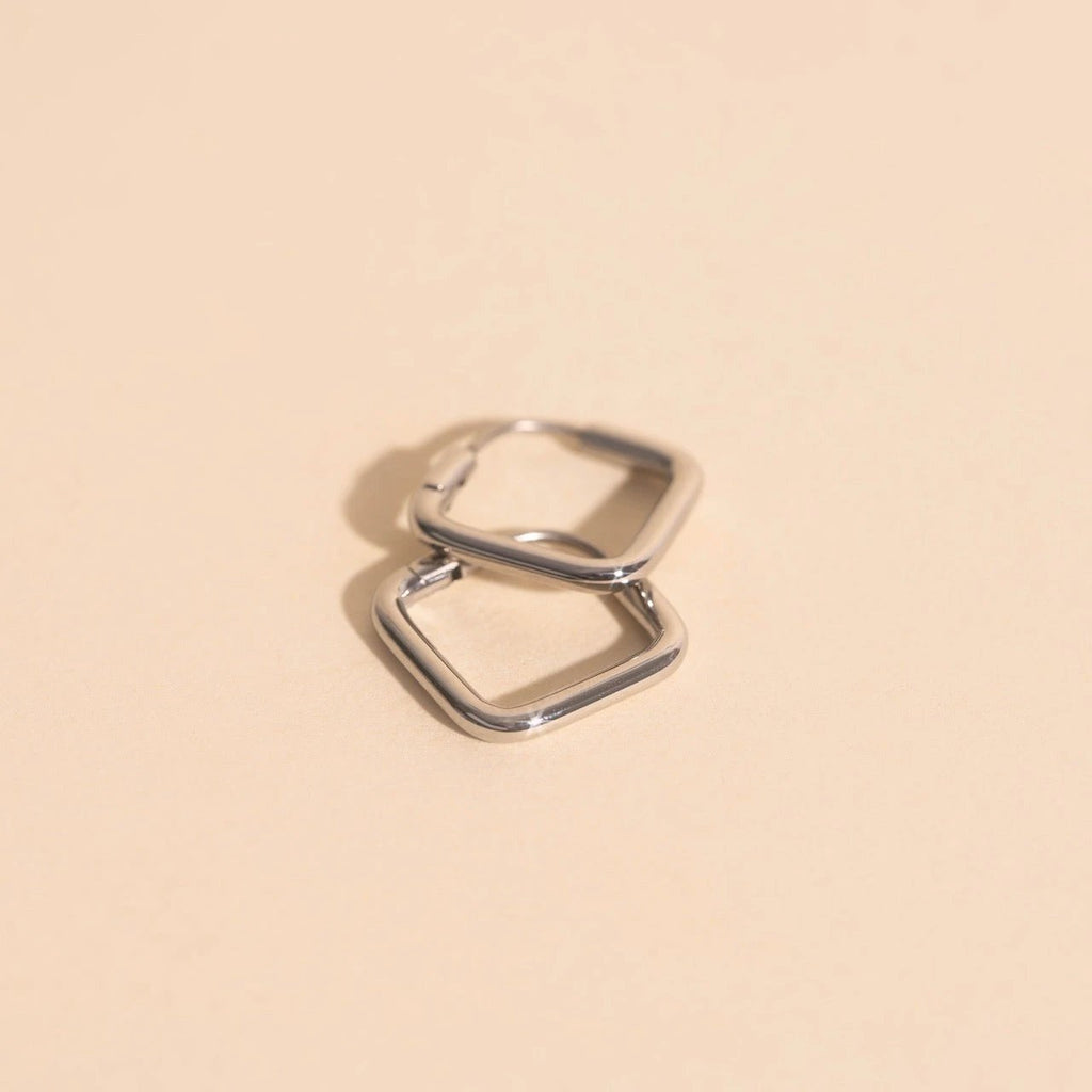 Diamond Rounded Huggie Hoop Earrings by Oh Clementine