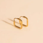 Diamond Rounded Huggie Hoop Earrings by Oh Clementine