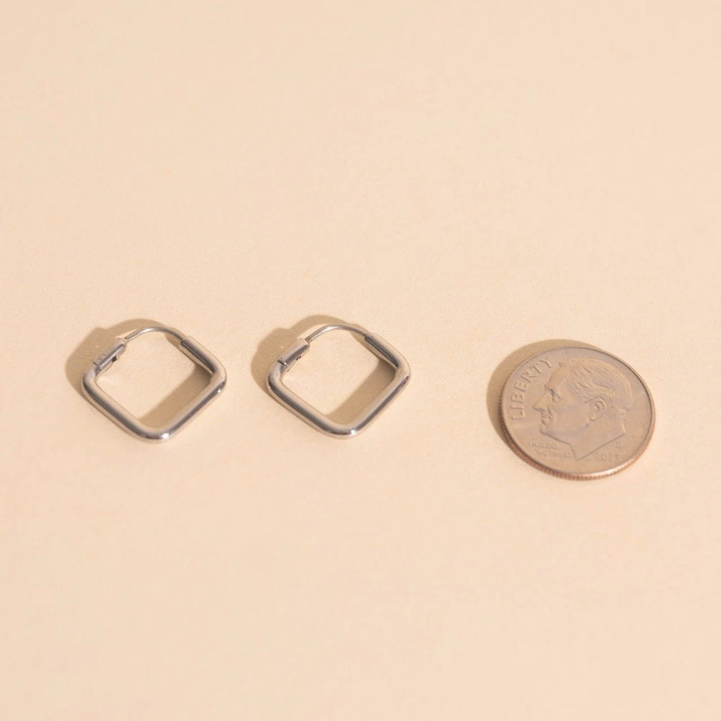 Diamond Rounded Huggie Hoop Earrings by Oh Clementine