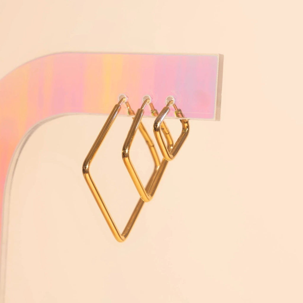Diamond Rounded Huggie Hoop Earrings by Oh Clementine