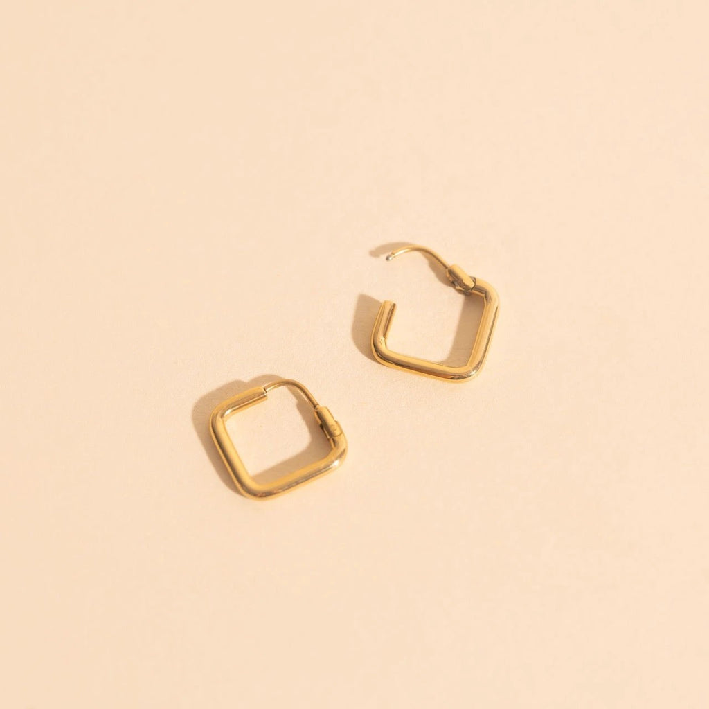 Diamond Rounded Huggie Hoop Earrings by Oh Clementine