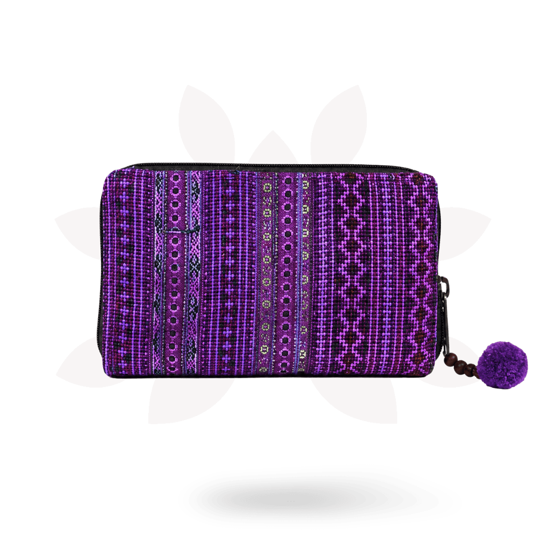 Diamond Upcycled Hmong Textile Cross-stitch Wallet - Thailand Wallets La Vie Bien Diamond Upcycled Hmong Textile Cross-stitch Wallet - Thailand