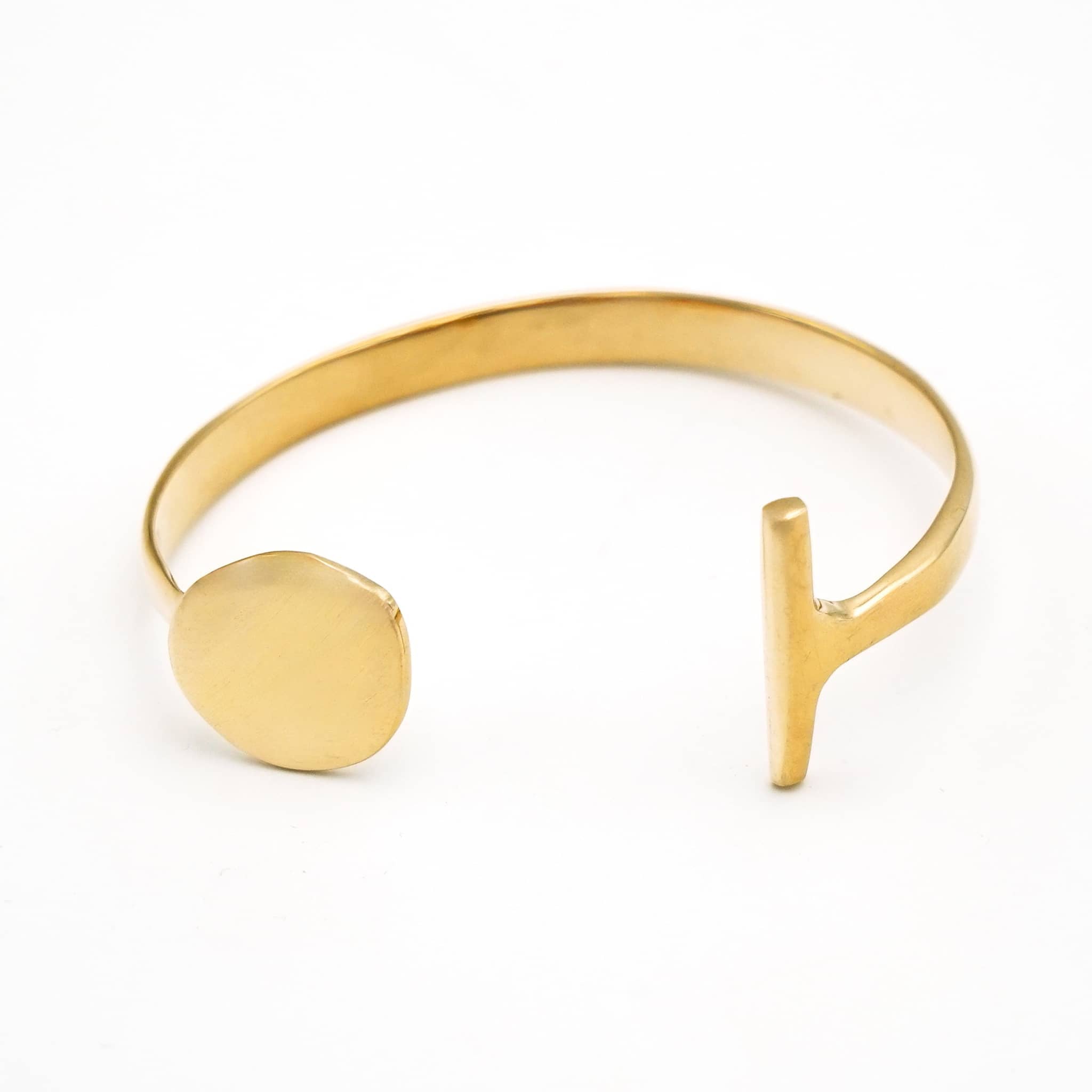 Dice & T - Shaped Ends Cuff Brass Bracelet - Jua Bracelets La Vie Bien Dice & T - Shaped Ends Cuff Brass Bracelet - Jua