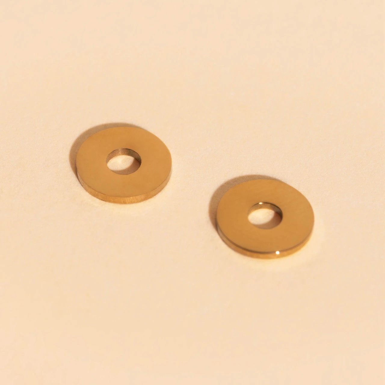 Disc Rounded Huggie Hoop Charms by Oh Clementine