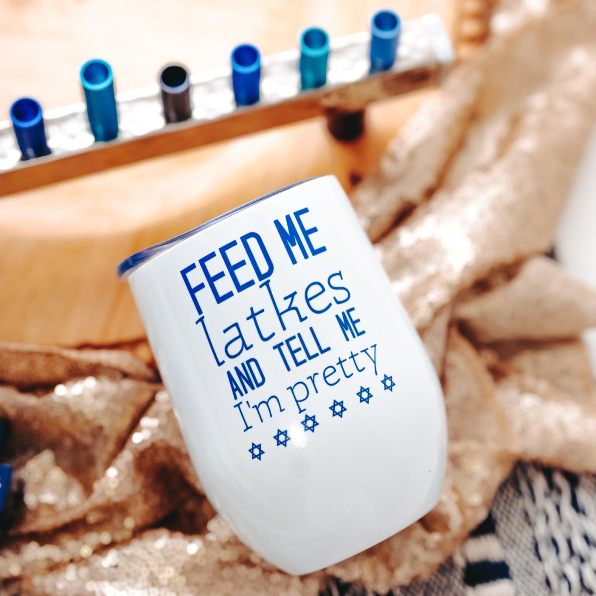 Dishwasher Safe Funny Chanukah Wine Tumbler