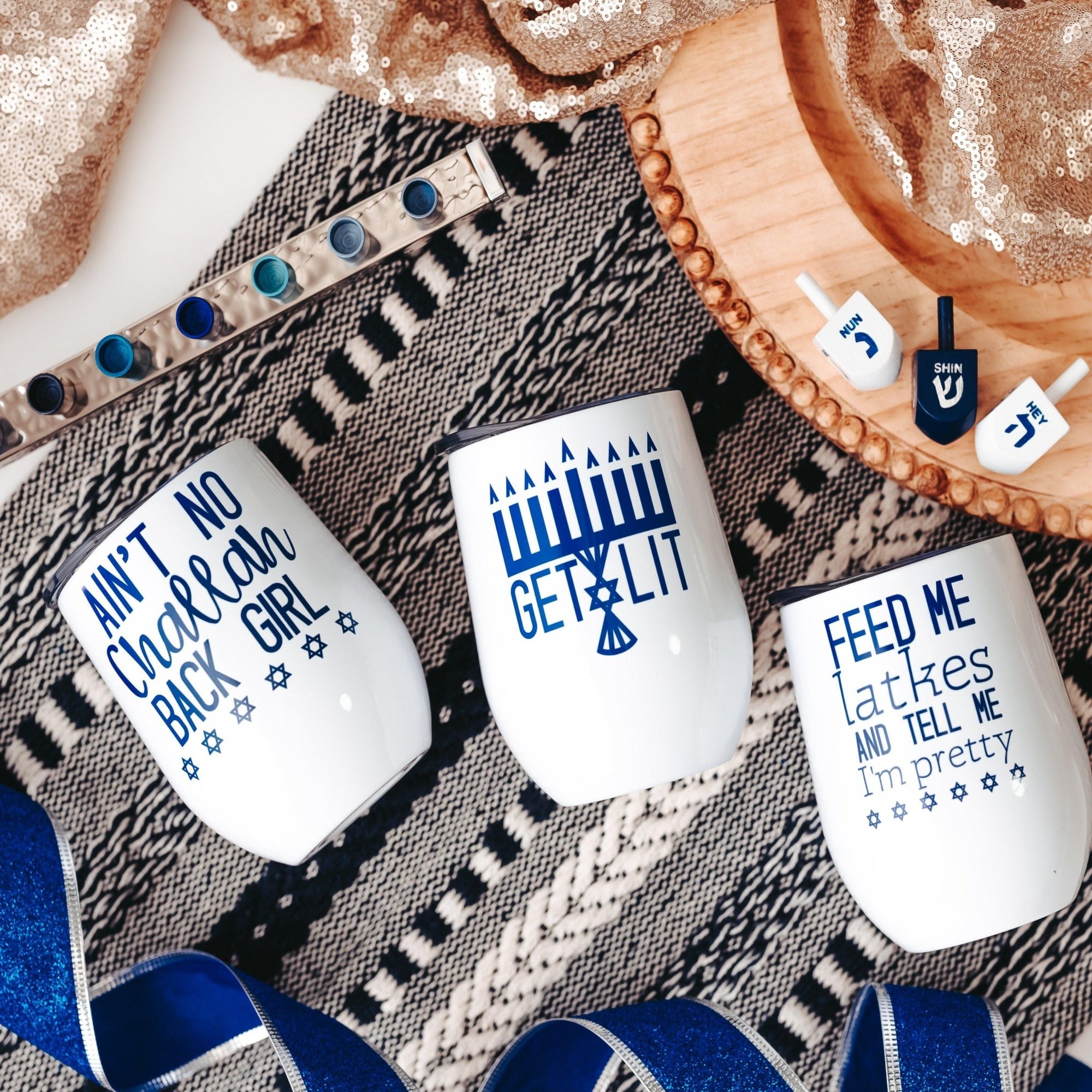 Dishwasher Safe Funny Chanukah Wine Tumbler