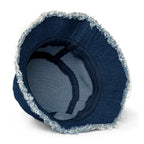 I am enough daisy distressed denim bucket hat by La Vie Bien