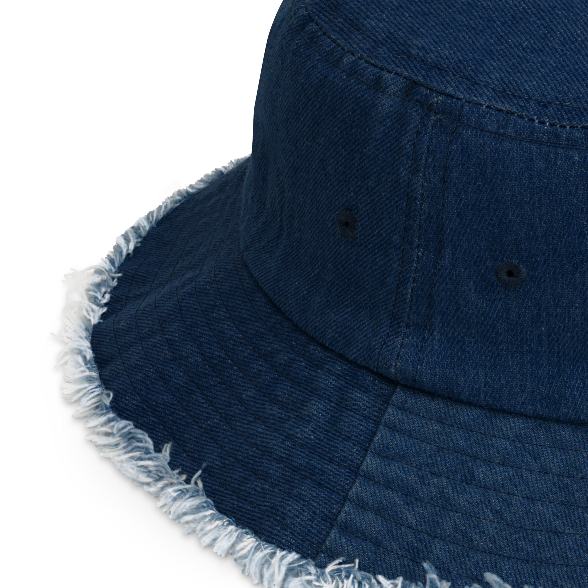 I am enough daisy distressed denim bucket hat