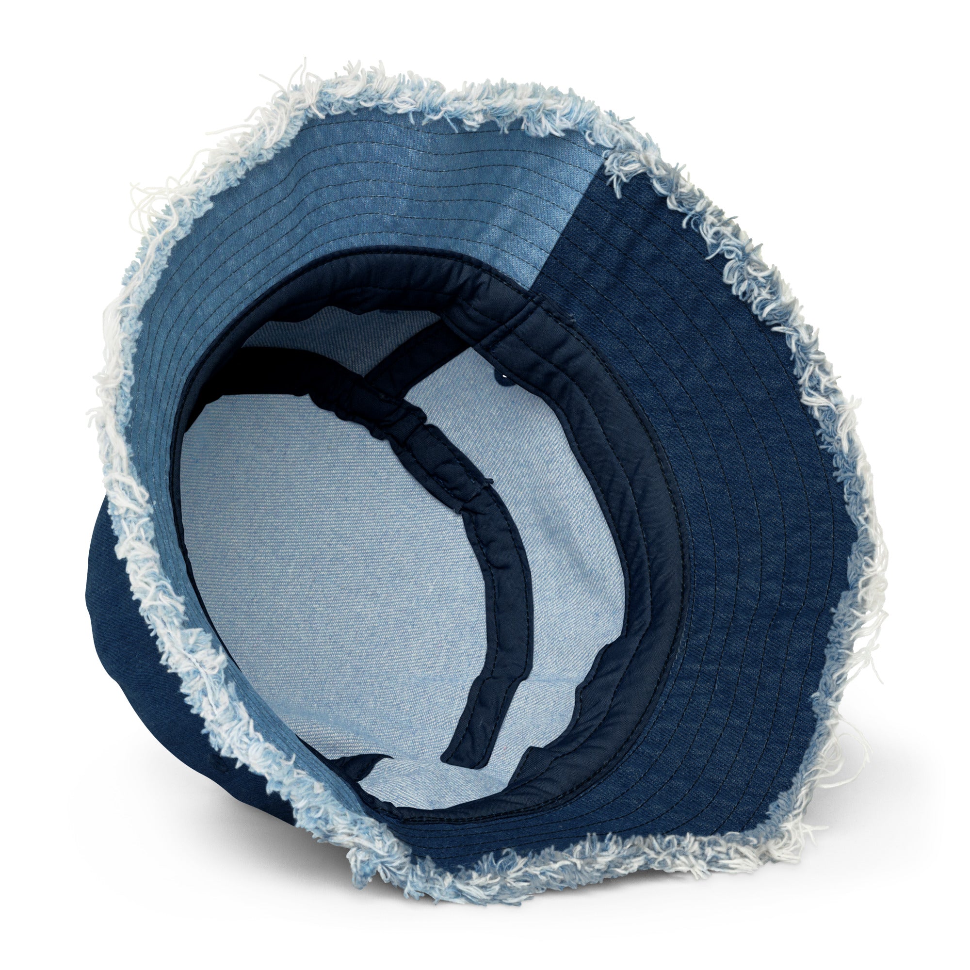 I am enough daisy distressed denim bucket hat