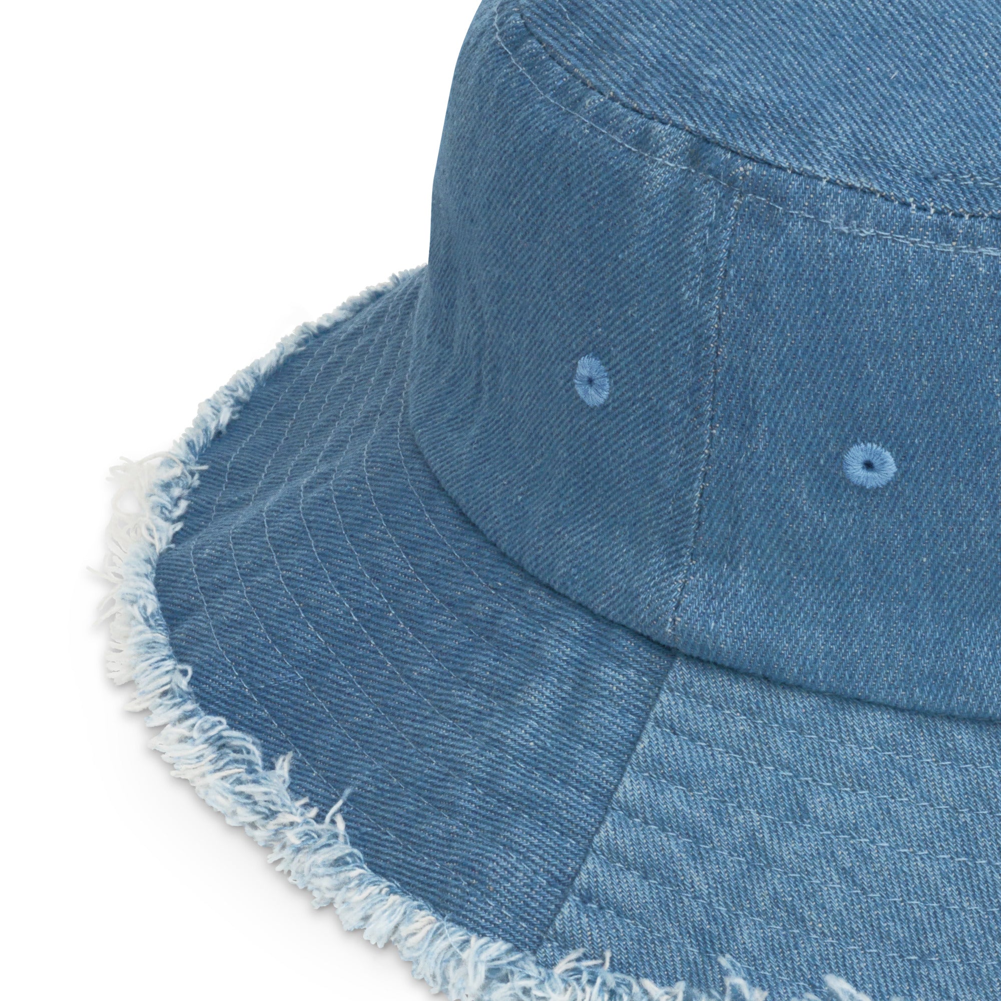 I am enough daisy distressed denim bucket hat