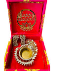 Diwali Gift Combos - Diya & Kundan Laxmi Charan with Swastik in Gift Box La Vie Bien Diwali Gift Combos - Diya & Kundan Laxmi Charan with Swastik in Gift Box