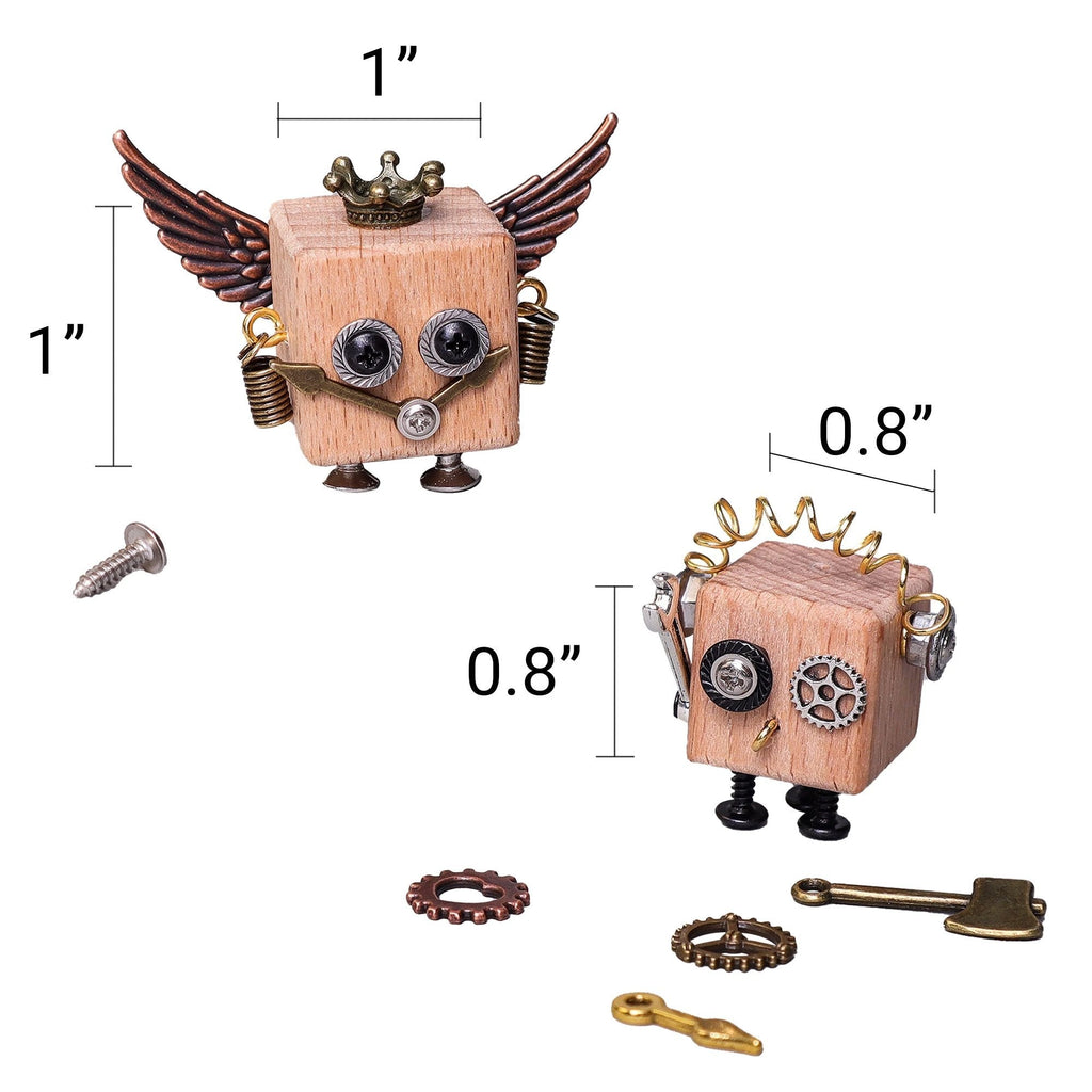DIY Timberbot Kit – Build 2 Wooden Robots, Make Keychains & Necklaces by Kitsville