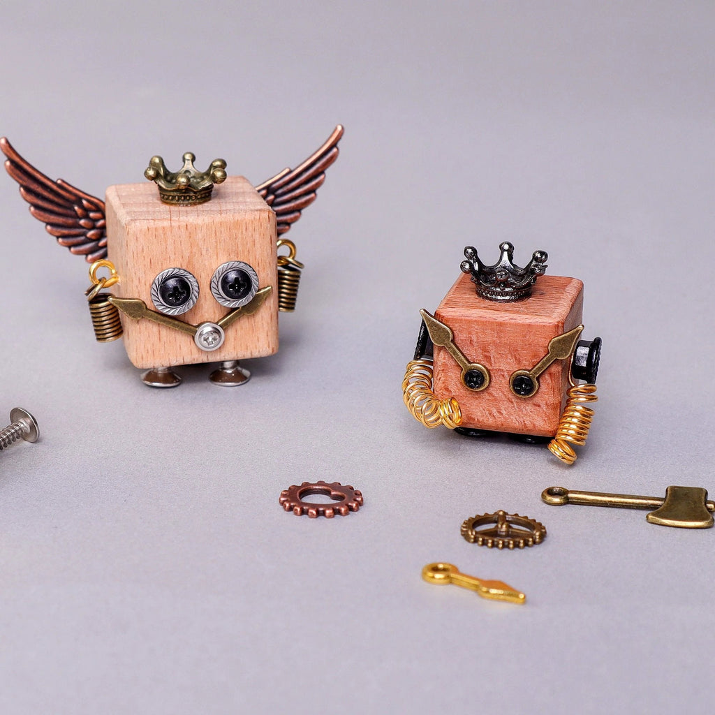 DIY Timberbot Kit – Build 2 Wooden Robots, Make Keychains & Necklaces by Kitsville
