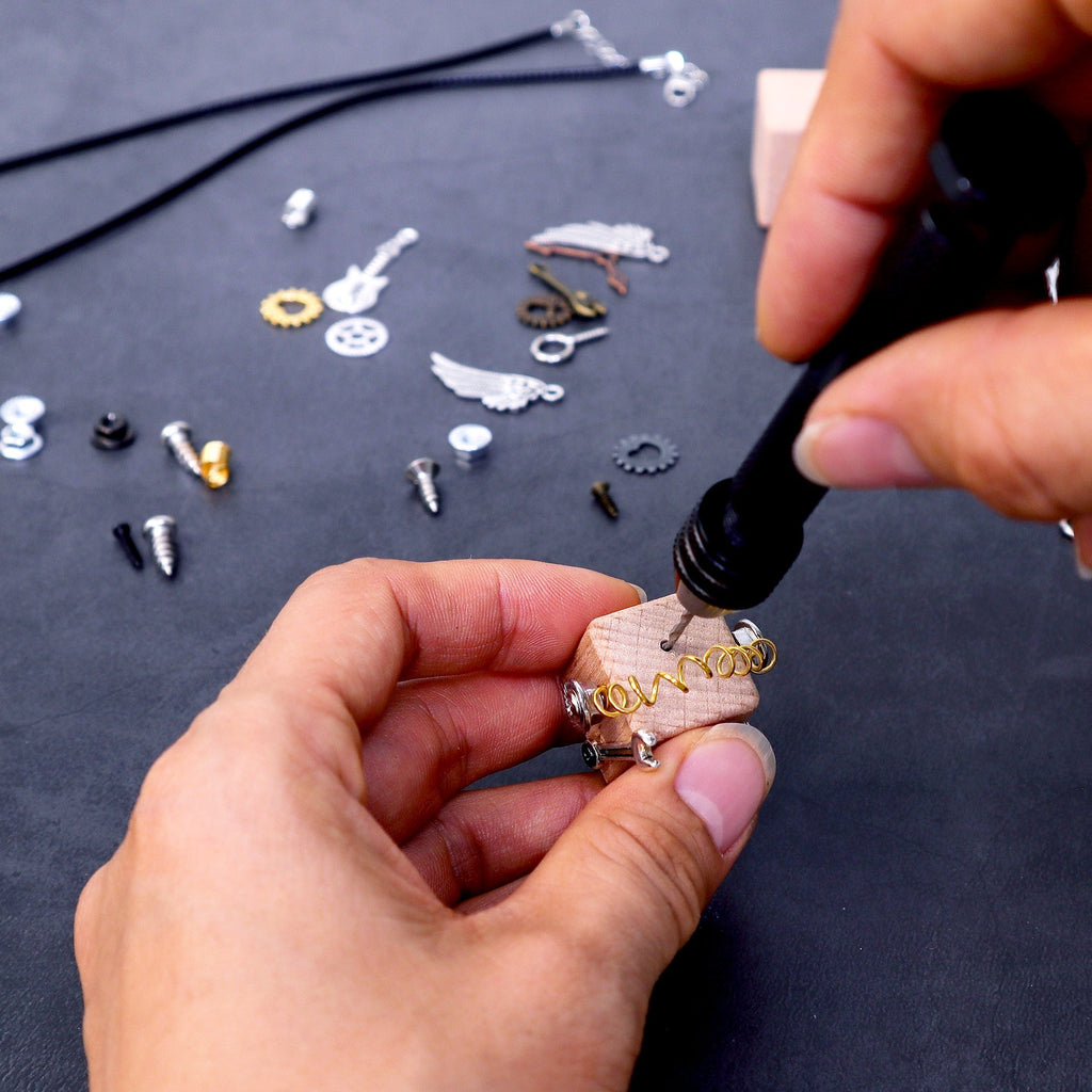 DIY Timberbot Kit – Build 2 Wooden Robots, Make Keychains & Necklaces by Kitsville