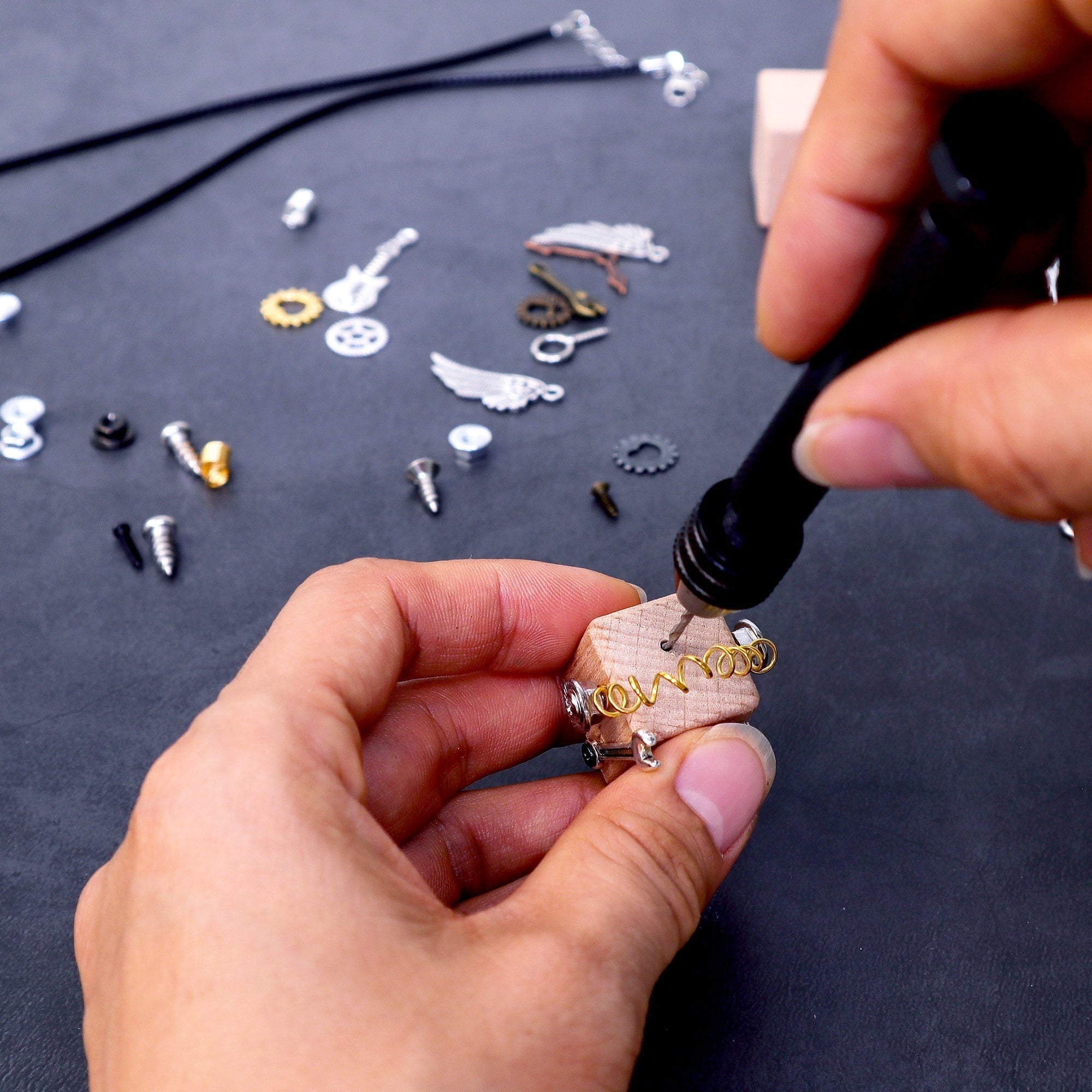 DIY Timberbot Kit – Build 2 Wooden Robots, Make Keychains & Necklaces by Kitsville