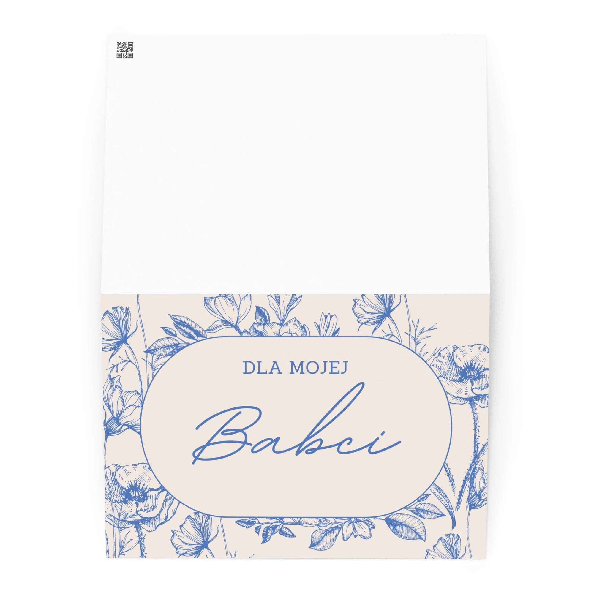 Dla mojej babci Polish grandmother birthday Greeting card, elegant floral design with envelope included by La Vie Bien