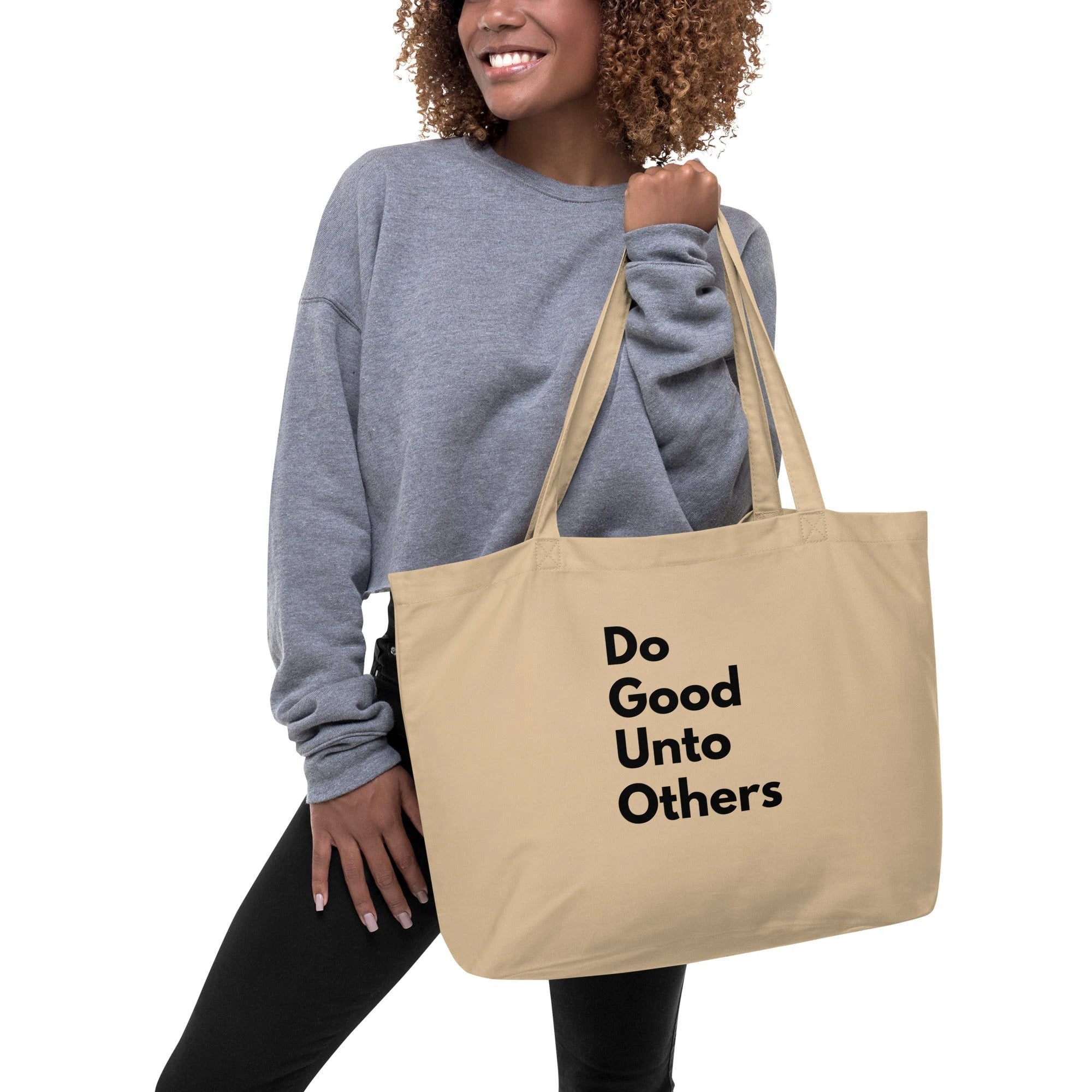 Do good unto others golden rule Large organic tote bag