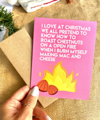 Do We Know How to Roast Chestnuts Funny Christmas Card by Five Dot Post