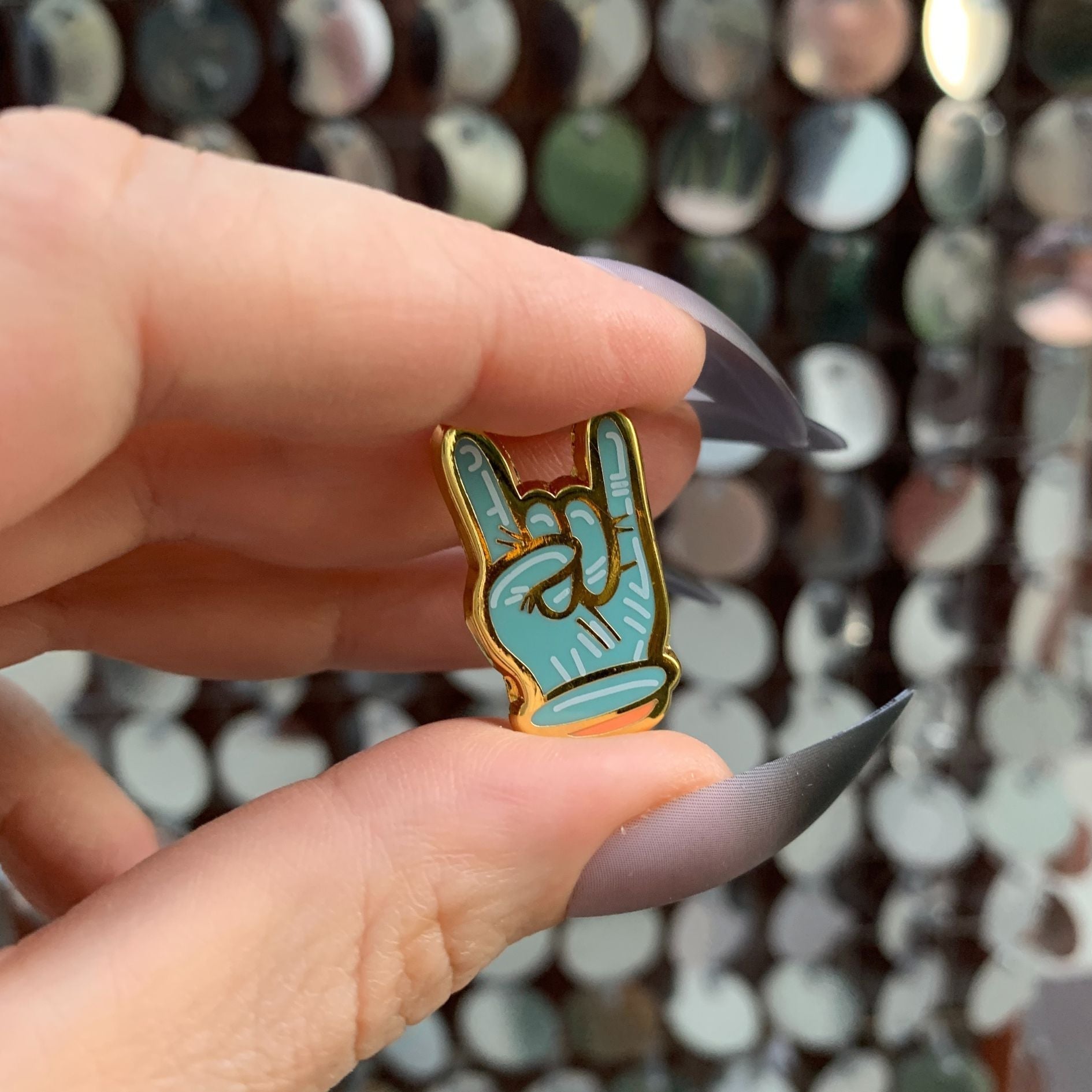 Doctors Rock Gloved Hand Enamel Pin Pins La Vie Bien Doctors Rock Gloved Hand Enamel Pin