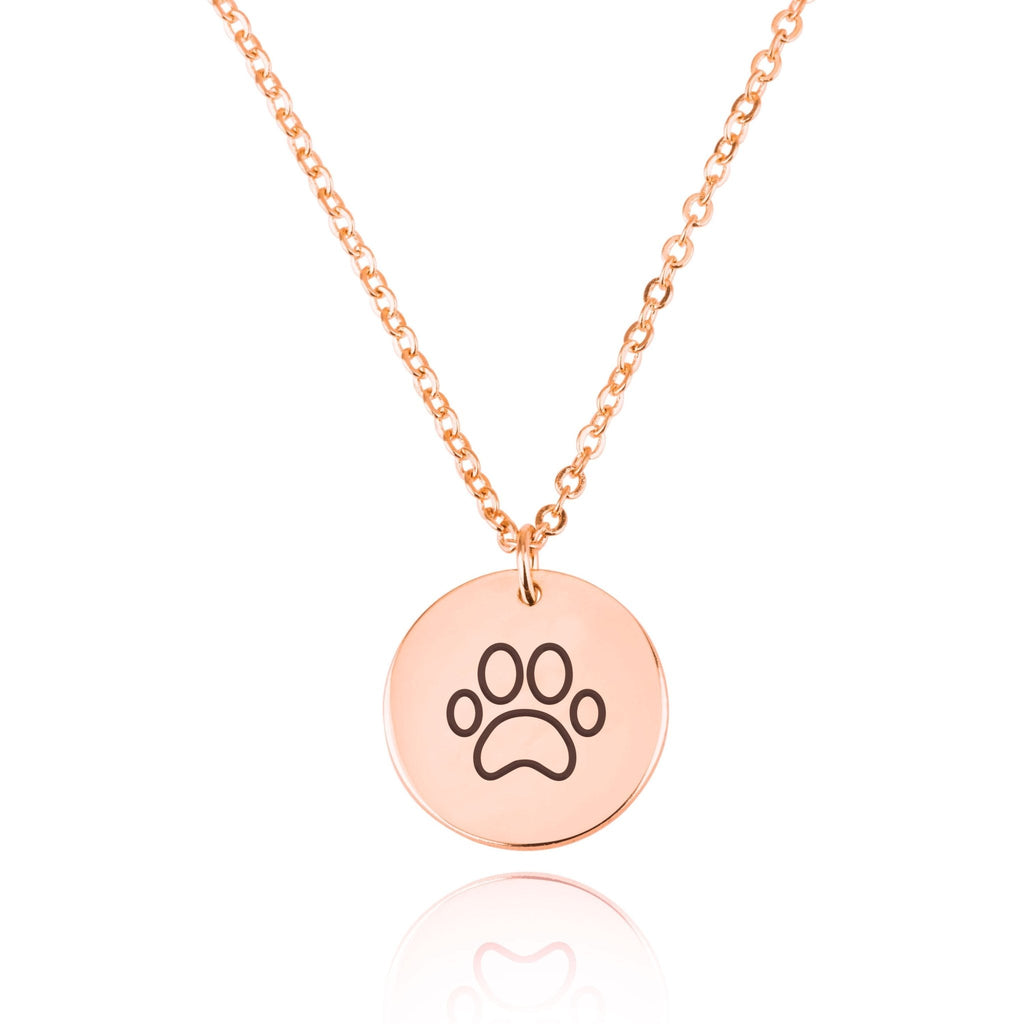 Dog Paw Engraving Disc Necklace La Vie Bien Dog Paw Engraving Disc Necklace