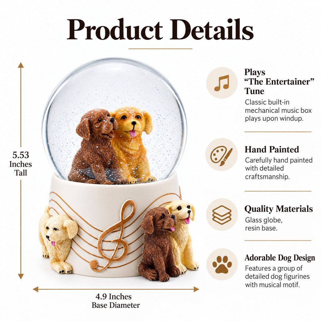 Dogs Party Musical Water Snow Globe Snow Globes > Animals La Vie Bien Dogs Party Musical Water Snow Globe
