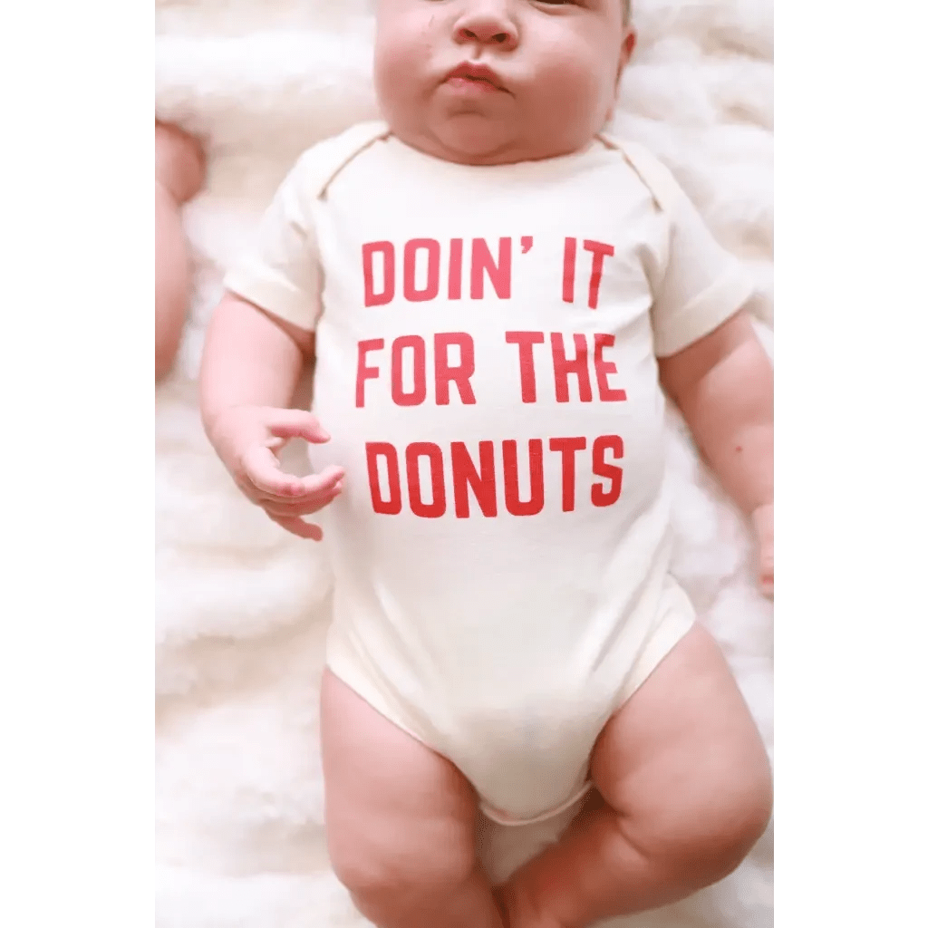 Doin it for the Donuts Organic Cotton Baby Onesie by Polished Prints