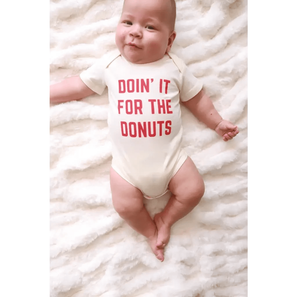 Doin it for the Donuts Organic Cotton Baby Onesie by Polished Prints