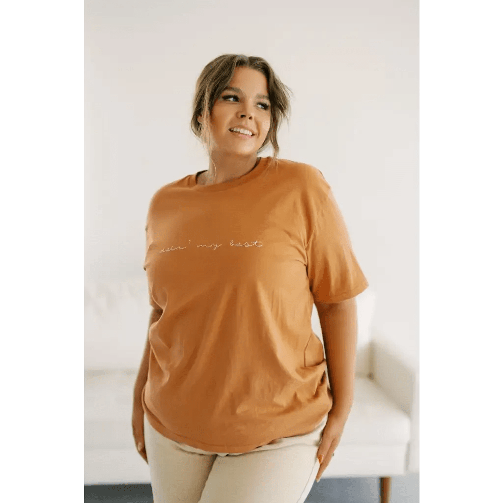 Doin' My Best Embroidered Cotton T-Shirt