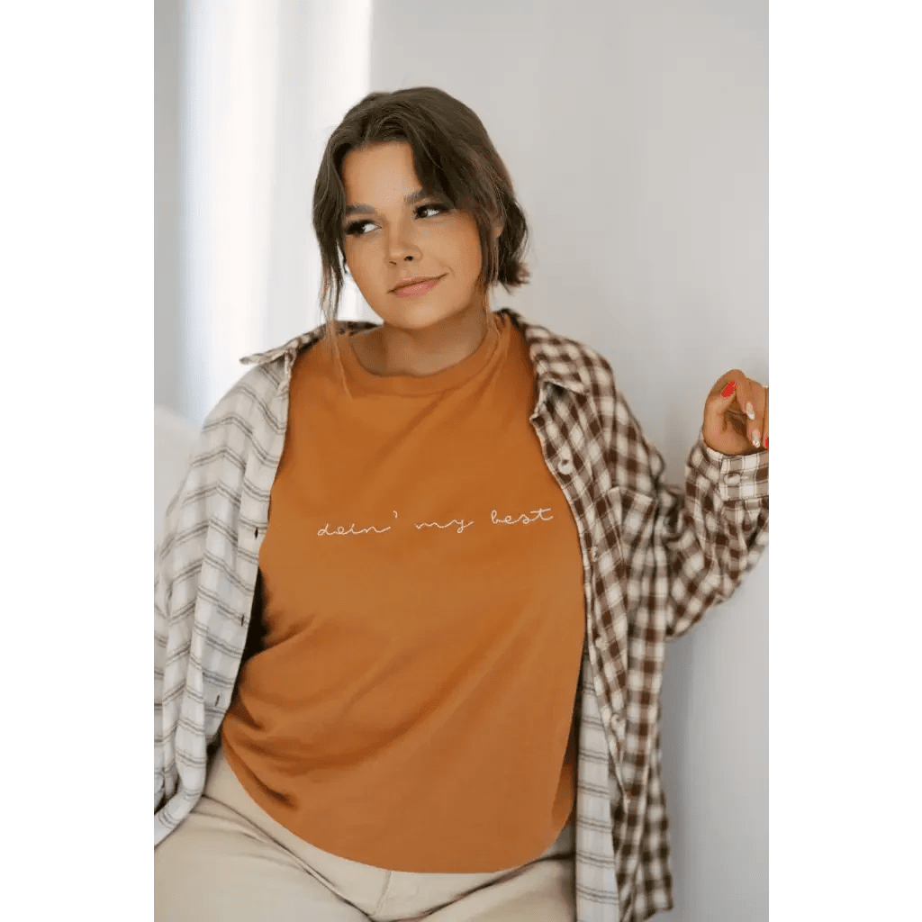 Doin' My Best Embroidered Cotton T-Shirt